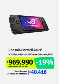 Consola Portátil Asus ROG Ally X FHD Touch AMD Ryzen Z1 Extreme 120Hz 24GB RAM 1TB