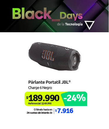 Principal-SUBASTA9-PPx2-JBL / Sony-Parlante Portátil JBL Charge 6 Negro /Audífonos True Wireless WF-C510-53155-53157-53159-54194